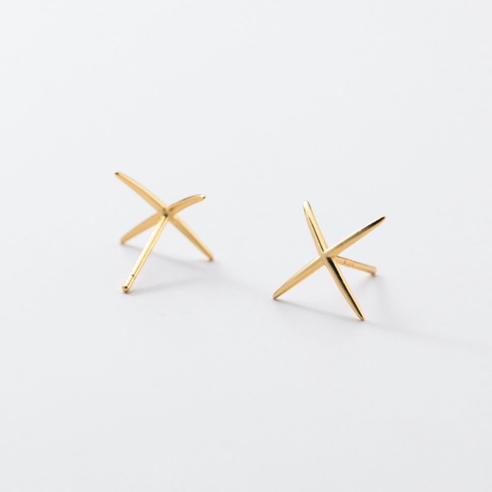 NWT Criss Cross Earrings Sterling Silver Modern Edgy Punk Jewelry Gift Boyfriend